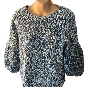 Moth Blue and White Sweater